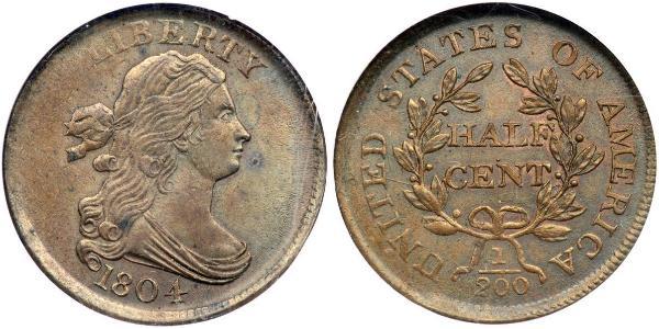 1/2 Цент США (1776 - ) Мідь 