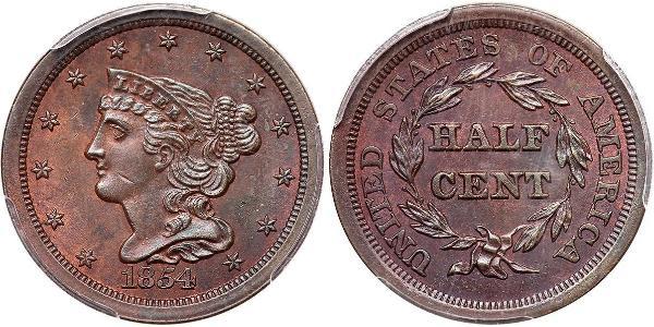 1/2 Цент США (1776 - ) Мідь 