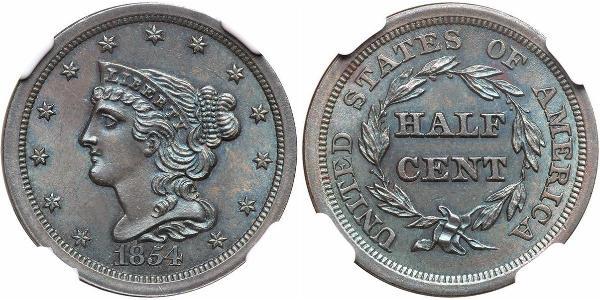 1/2 Цент США (1776 - ) Мідь 