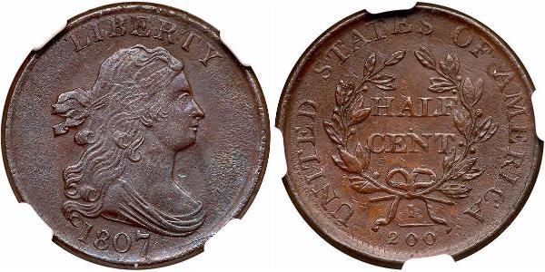 1/2 Цент США (1776 - ) Мідь 