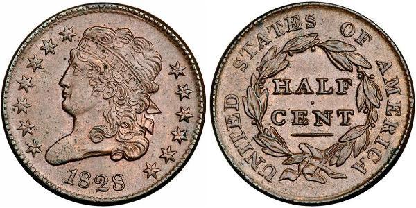 1/2 Цент США (1776 - ) Мідь 