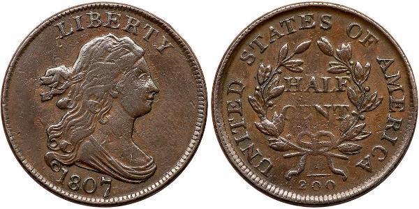 1/2 Цент США (1776 - ) Мідь 
