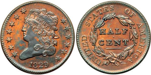 1/2 Цент США (1776 - ) Мідь 