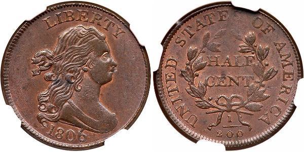 1/2 Цент США (1776 - ) Мідь 