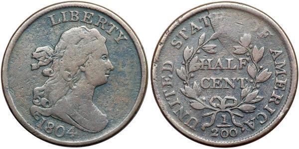 1/2 Цент США (1776 - ) Мідь 