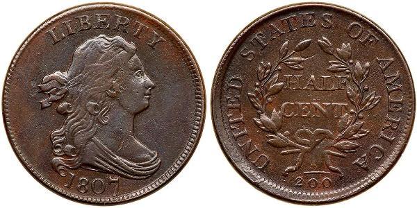 1/2 Цент США (1776 - ) Мідь 