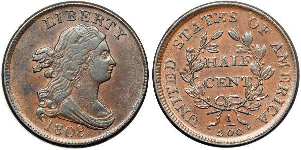 1/2 Цент США (1776 - ) Мідь 