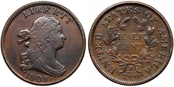 1/2 Цент США (1776 - ) Мідь 