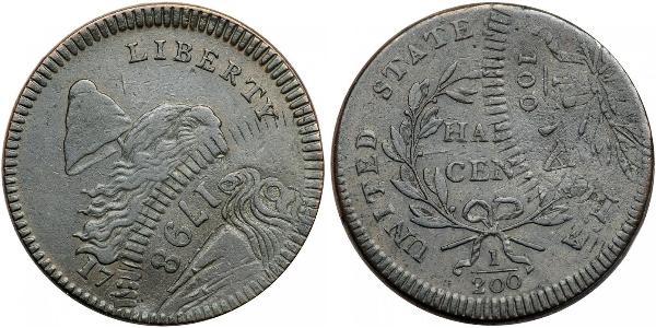 1/2 Цент США (1776 - ) Мідь 