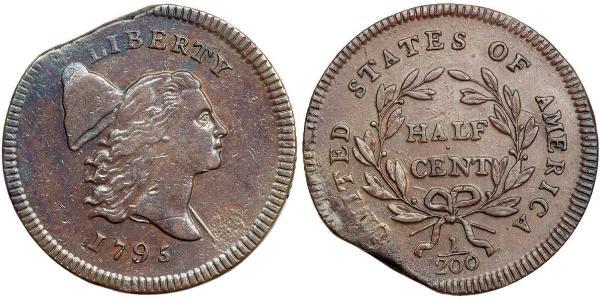 1/2 Цент США (1776 - ) Мідь 