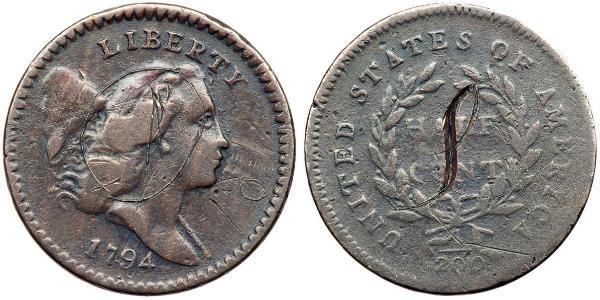 1/2 Цент США (1776 - ) Мідь 