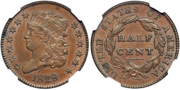 1/2 Цент США (1776 - ) Мідь 