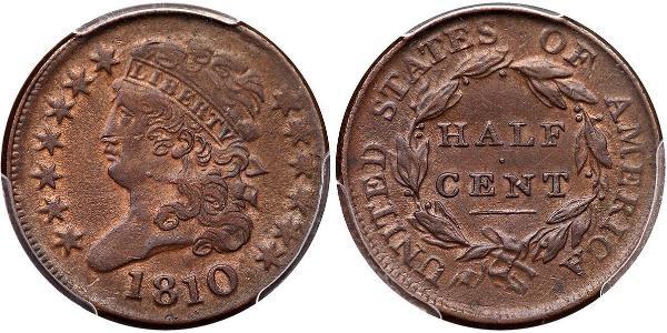 1/2 Цент США (1776 - ) Мідь 