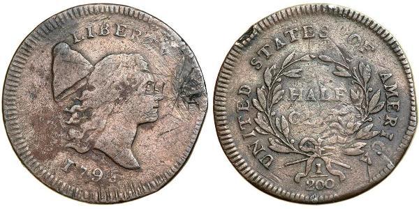1/2 Цент США (1776 - ) Мідь 