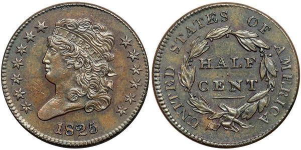 1/2 Цент США (1776 - ) Мідь 