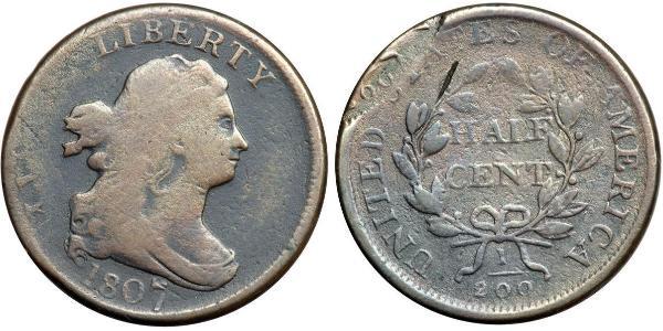 1/2 Цент США (1776 - ) Мідь 