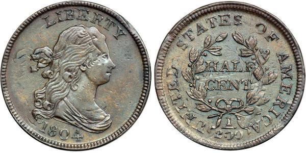 1/2 Цент США (1776 - ) Мідь 