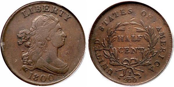 1/2 Цент США (1776 - ) Мідь 