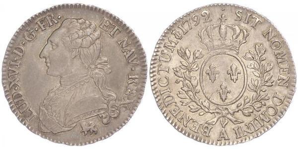 1/2 Экю Франкське королівство (843-1791) Срібло Людовик XVI (1754 - 1793)
