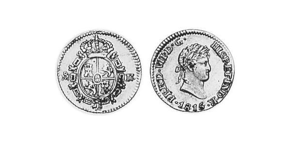 1/2 Эскудо Новая Испания (1519 - 1821) Золото Фердинанд VII король Испании (1784-1833)