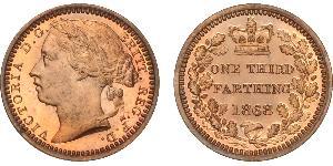 1/3 Farthing Regno Unito di Gran Bretagna e Irlanda (1801-1922) Bronzo Vittoria (1819 - 1901)