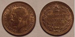 1/3 Farthing 大不列颠及爱尔兰联合王国 (1801 - 1922) 青铜 乔治五世  (1865-1936)
