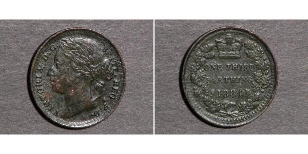 1/3 Farthing 大不列颠及爱尔兰联合王国 (1801 - 1922) 青铜 维多利亚 (英国君主)