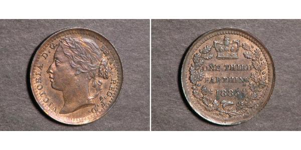 1/3 Farthing 大不列颠及爱尔兰联合王国 (1801 - 1922) 青铜 维多利亚 (英国君主)