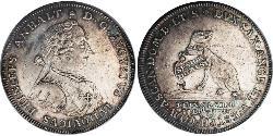 1/3 Reichstaler Principality of Anhalt-Köthen (1603 -1853) 銀 Augustus Louis, Prince of Anhalt-Köthen (1697 – 1755)