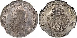 1/3 Riksdaler Suède Argent Gustave III de Suède (1746 - 1792)
