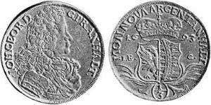 1/3 Thaler Anhalt-Dessau (1603 -1863) Argent Jean-Georges II d