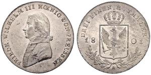 1/3 Thaler Royaume de Prusse (1701-1918) Argent Frédéric-Guillaume III de Prusse (1770 -1840)