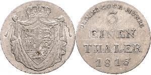 1/3 Thaler Grand Duchy of Oldenburg (1814 - 1918) Argento Pietro Federico Guglielmo di Oldenburg