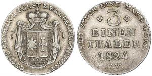 1/3 Thaler Waldeck e Pyrmont (1180 - 1918) Argento Giorgio II di Waldeck e Pyrmont