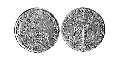 1/3 Thaler Anhalt-Dessau (1603 -1863) Plata John George II, Prince of Anhalt-Dessau (1627 – 1693)