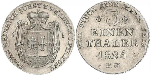 1/3 Thaler Principado de Waldeck (1180 - 1918) Plata Jorge II de Waldeck-Pyrmont