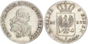 1/3 Thaler Reino de Prusia (1701-1918) Plata Federico Guillermo II de Prusia