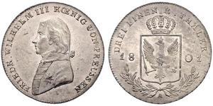 1/3 Thaler Reino de Prusia (1701-1918) Plata Federico Guillermo III de Prusia (1770 -1840)