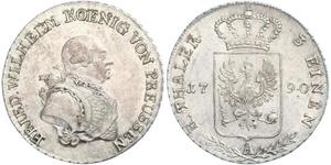 1/3 Thaler Reino de Prusia (1701-1918) Plata Federico Guillermo II de Prusia