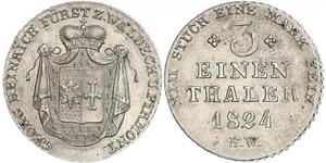 1/3 Thaler Waldeck (1180 - 1918) Silber Georg II. (Waldeck-Pyrmont)