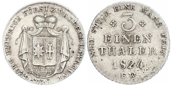 1/3 Thaler Waldeck (1180 - 1918) Silber Georg II. (Waldeck-Pyrmont)