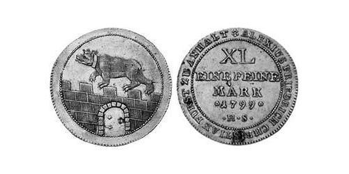 1/3 Thaler Anhalt-Bernburg (1603 - 1863) Silver Alexius Frederick Christian, Duke of Anhalt-Bernburg (1767 – 1834)