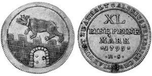 1/3 Thaler Anhalt-Bernburg (1603 - 1863) 銀 Alexius Frederick Christian, Duke of Anhalt-Bernburg (1767 – 1834)