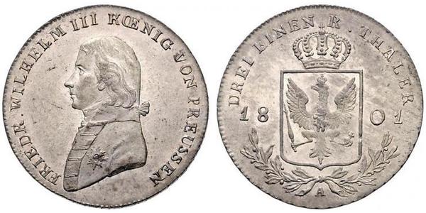 1/3 Thaler 普魯士王國 (1701 - 1918) 銀 腓特烈·威廉三世 (1770 -1840)