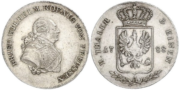 1/3 Талер Пруссия (королевство) (1701-1918) Серебро Фридрих Вильгельм II