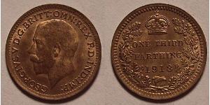 1/3 Фартинг Соединённое королевство Великобритании и Ирландии (1801-1922) Бронза Георг V (1865-1936)