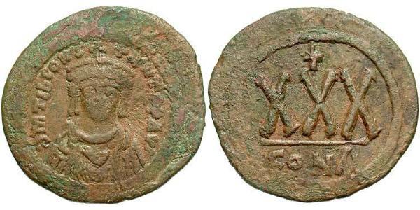 1/3 Фоллис Византийская империя (330-1453) Бронза Тиберий II (535-582)