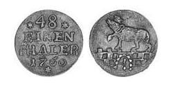 1/48 Thaler Anhalt-Bernburg (1603 - 1863) Biglione Argento Vittorio Federico di Anhalt-Bernburg(1700 – 1765)