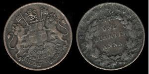 1/4 Anna Raj Británico (1858-1947) Cobre 