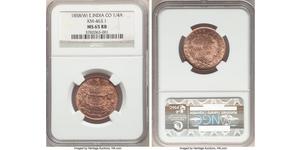 1/4 Anna British Raj (1858-1947) Copper 